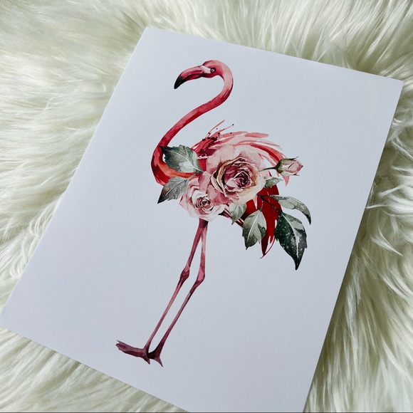Watercolor Tropical Flamingo Wall Art Poster Print UNFRAMED - Picture 14 of 17